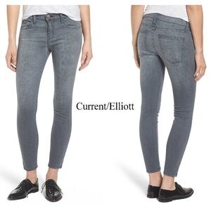 CURRENT/ELLIOTT WOMEN NWT STILETTO SKINNY ANKLE GREY LEOPARD JEAN. SIZE 26
